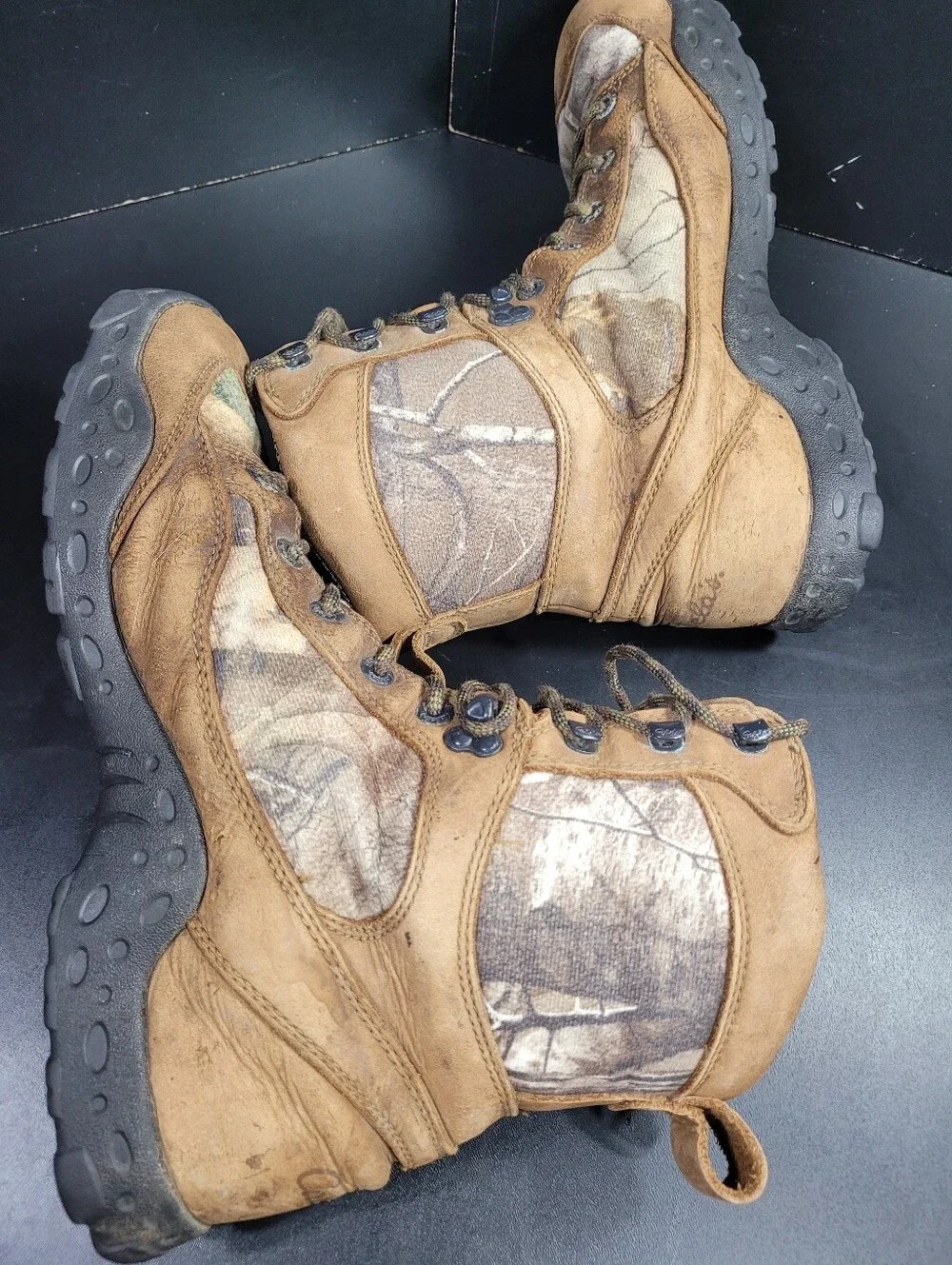 Cabelas Mens Hunting Boots Camo Suede Leather Waterproof GORE-TEX Size 11 D